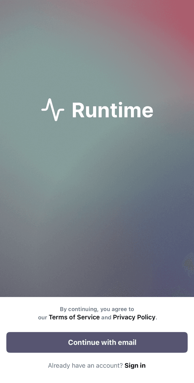 Screenshot of new login screen