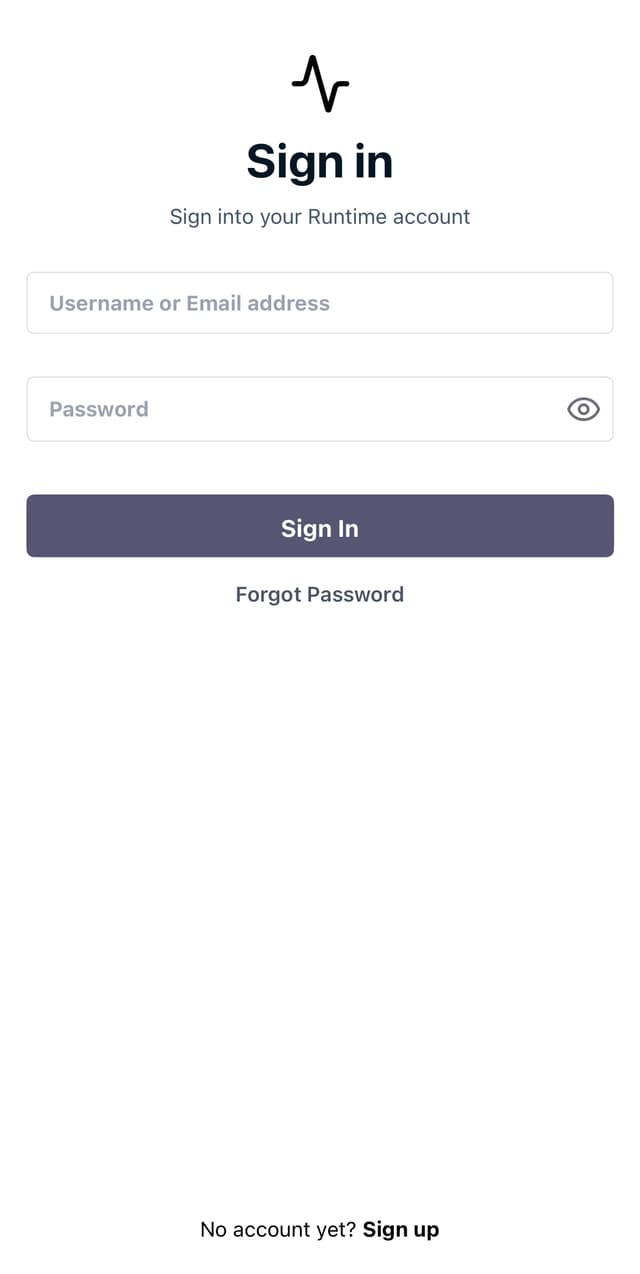 Screenshot of mobile sign-up flow